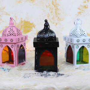 ⁦Ramadan Lantern White Medium - Metal 20Cm⁩ - الصورة ⁦3⁩