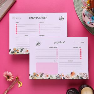 ⁦To-Do Pad - Daily Planner Floral -  AR&EN⁩ - الصورة ⁦1⁩