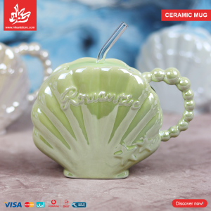 ⁦Ceramic Mug – Shell Green⁩ - الصورة ⁦1⁩