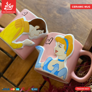⁦Set Of Couple Pair Mug 3D - Cinderella⁩ - الصورة ⁦3⁩