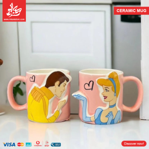 ⁦Set Of Couple Pair Mug 3D - Cinderella⁩ - الصورة ⁦2⁩