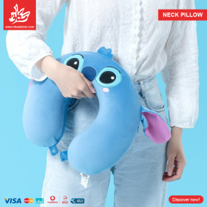⁦Neck Pillow & Eye Mask - Stitch Face⁩ - الصورة ⁦4⁩
