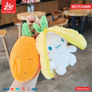 Soft Plush keychain Reversible Stuffed - Rabbit Yellow pineapple