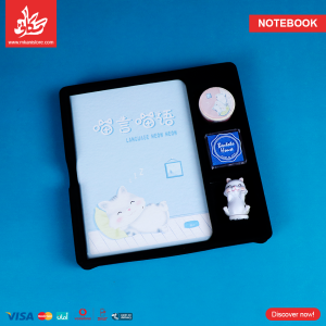 ⁦Set Of NoteBook & Seal Stamps – Cat Baby Blue⁩ - الصورة ⁦1⁩