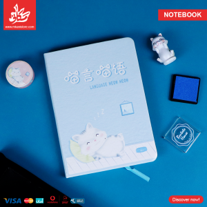 ⁦Set Of NoteBook & Seal Stamps – Cat Baby Blue⁩ - الصورة ⁦2⁩