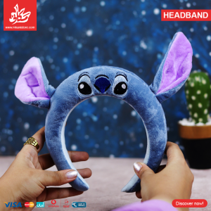 ⁦3D Velvet Headband - Stitch Blue⁩ - الصورة ⁦1⁩