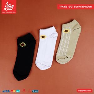 ⁦1Pairs Foot Socks Random – Solid Sun Flower⁩ - الصورة ⁦3⁩