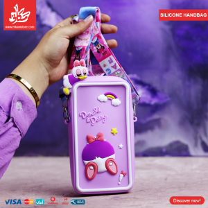⁦Silicone Cross bag & Mobile Cover For Kids - Duck Purple⁩ - الصورة ⁦1⁩