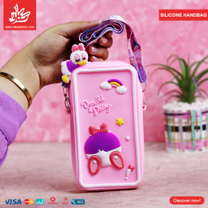 ⁦Silicone Cross bag & Mobile Cover For Kids - Duck Pink⁩ - الصورة ⁦1⁩