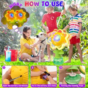 ⁦Swing Flower Bubbles Machine (USB)⁩ - الصورة ⁦9⁩