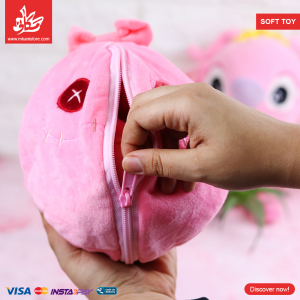 ⁦Reversible Soft Stuffed Stitch - Pink - Size 25 Cm⁩ - الصورة ⁦3⁩