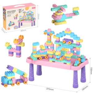 Building Blocks Table Pink - 88 PCS