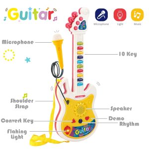 ⁦Musical Guitar For Kids - With Microphone⁩ - الصورة ⁦4⁩