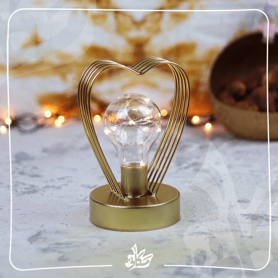 349063 Decorative Lamp Heart-Gold - الصورة 1