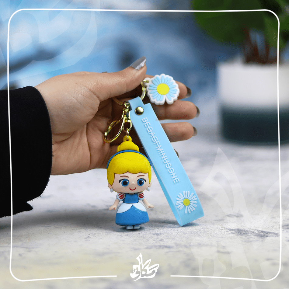 359996 Silicone Keychain Cinderella – Baby Blue - الصورة 1