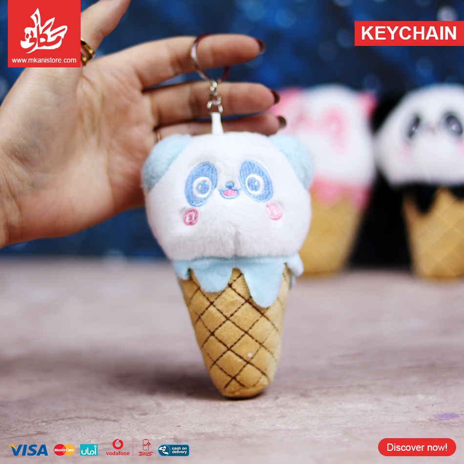 392842 Keychain – Panda Cone Ice Cream – Blue - الصورة 1