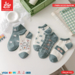 1Pairs Foot Socks Random – Green Bunny