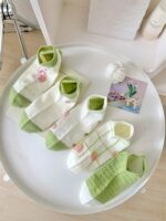 ⁦1Pairs Foot Socks Random – Mint Strawberry⁩ - الصورة ⁦7⁩