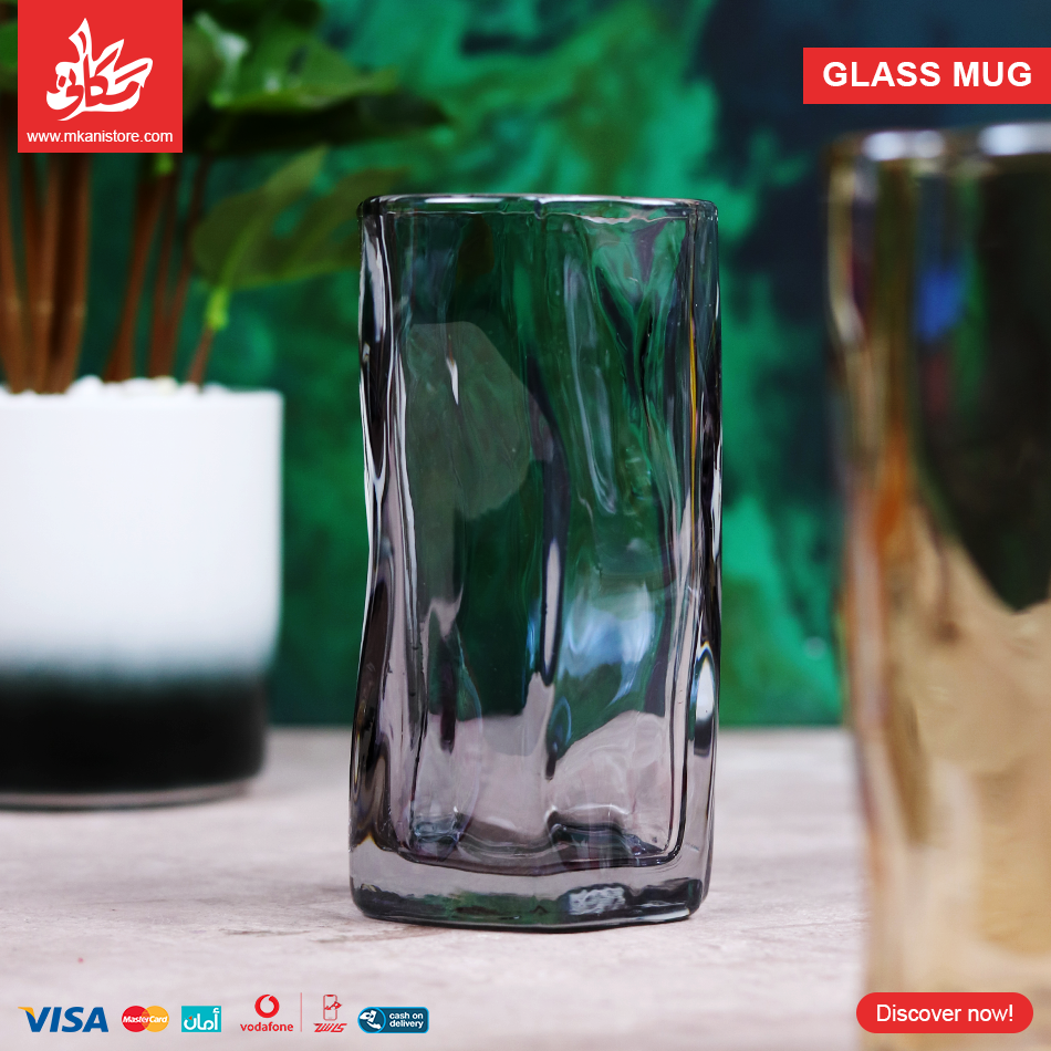 393528 Glass Mug Irregular Transparent - Gray - الصورة 1