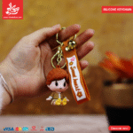 Silicone Keychain Sitting Girl