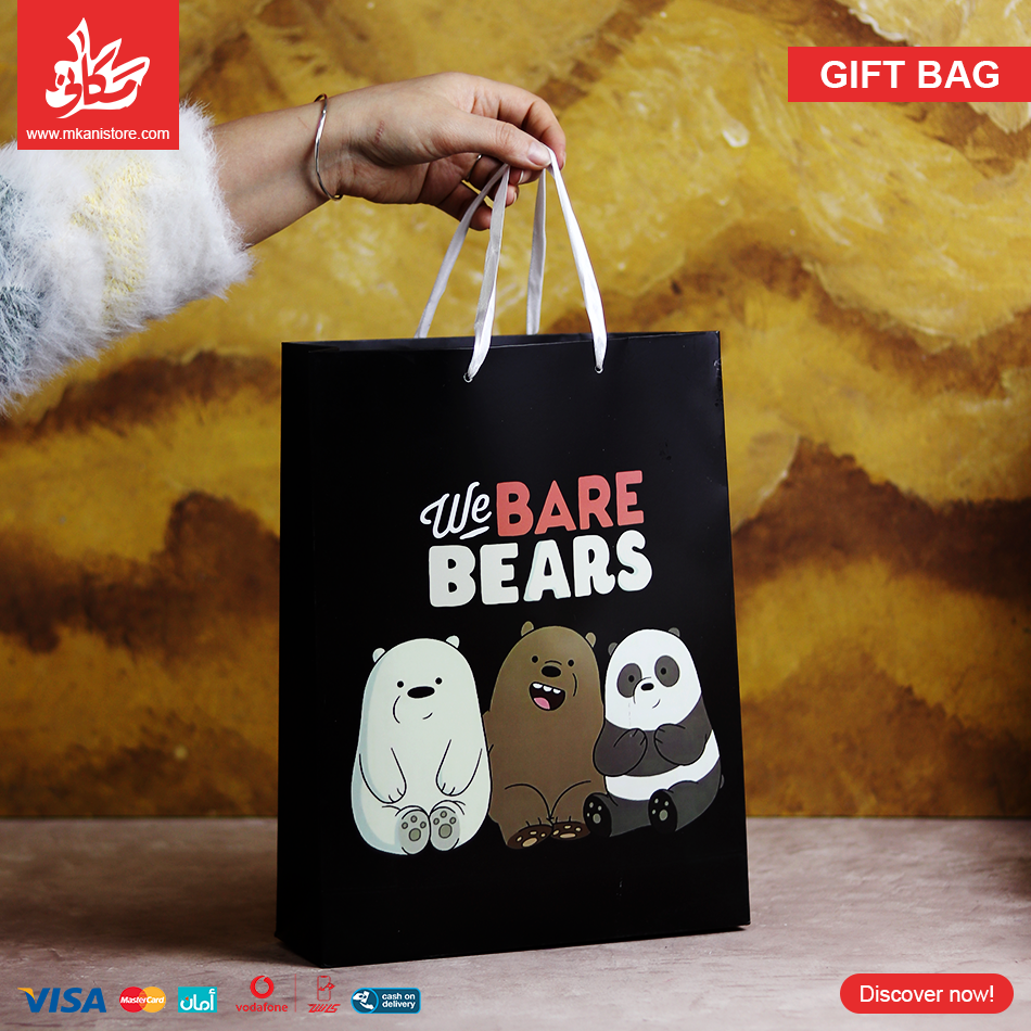 393742 Gift Bag 3 Bears – Black - الصورة 1