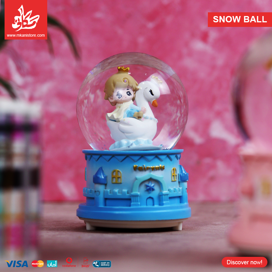 394507 Ceramic Snow Ball - Princess Swan - Blue Boy - الصورة 1