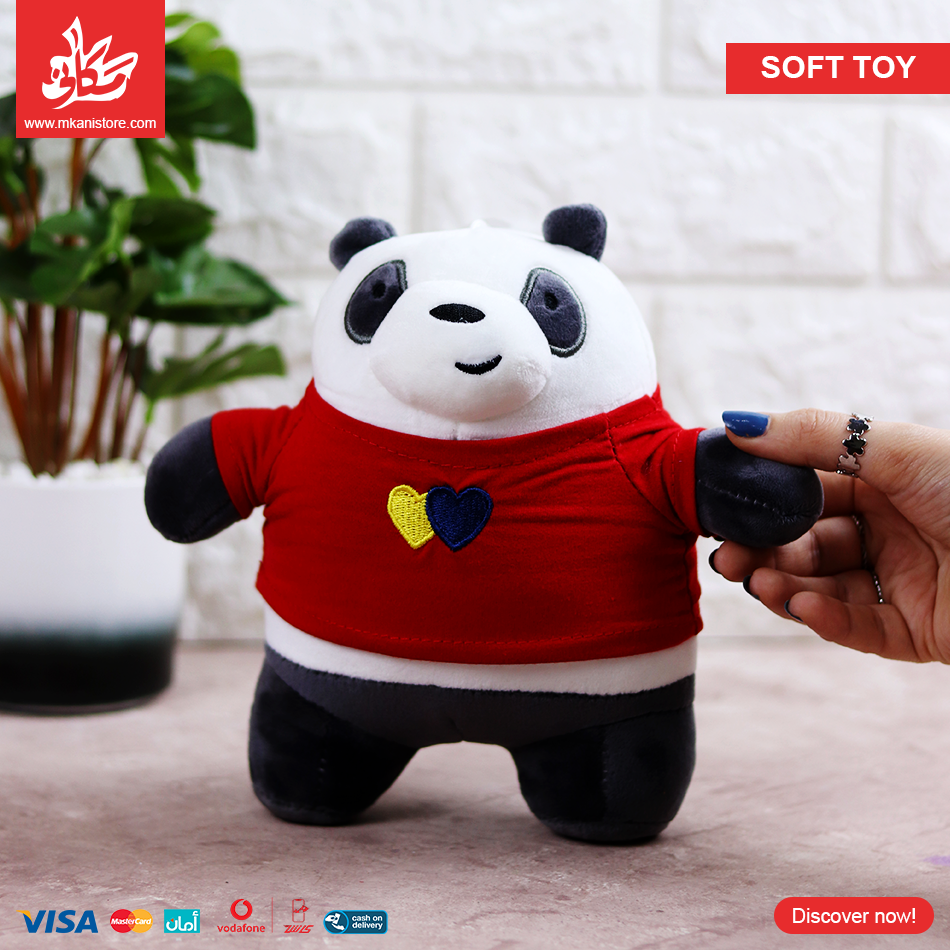 394515 Plush Toy Panda – Red T-shirt - الصورة 1
