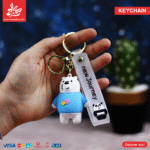 Silicone Keychain – Ice Bear Blue T-shirt