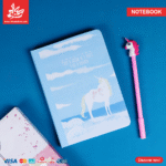 ⁦Set Of NoteBook & Pen – Unicorn Baby Blue⁩ - الصورة ⁦2⁩