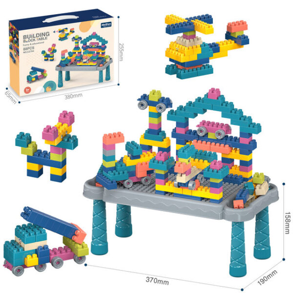 Building Blocks Table Blue - 88 PCS