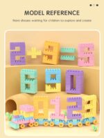 ⁦Building Blocks Table Pink - 88 PCS⁩ - الصورة ⁦5⁩