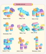 ⁦Building Blocks Table Pink - 88 PCS⁩ - الصورة ⁦6⁩