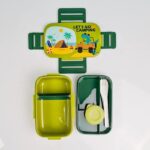 ⁦Set 2pc - 1.3L Lunch Box and Water Bottle 500ml With (Spoon-Fork) - Dinosaur⁩ - الصورة ⁦17⁩