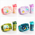 ⁦Set 2pc - 1.3L Lunch Box and Water Bottle 500ml With (Spoon-Fork) - Dinosaur⁩ - الصورة ⁦9⁩