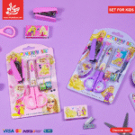 1Pc Random - Set for Kids with Scissors Stapler Stickers - Barbie