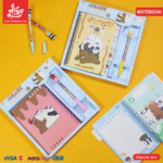1Pc Random (Yellow-Pink) - Notebook with Pen - 3 Bears