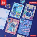1Pc Random - Wire Notebook with Mini Note - Stitch
