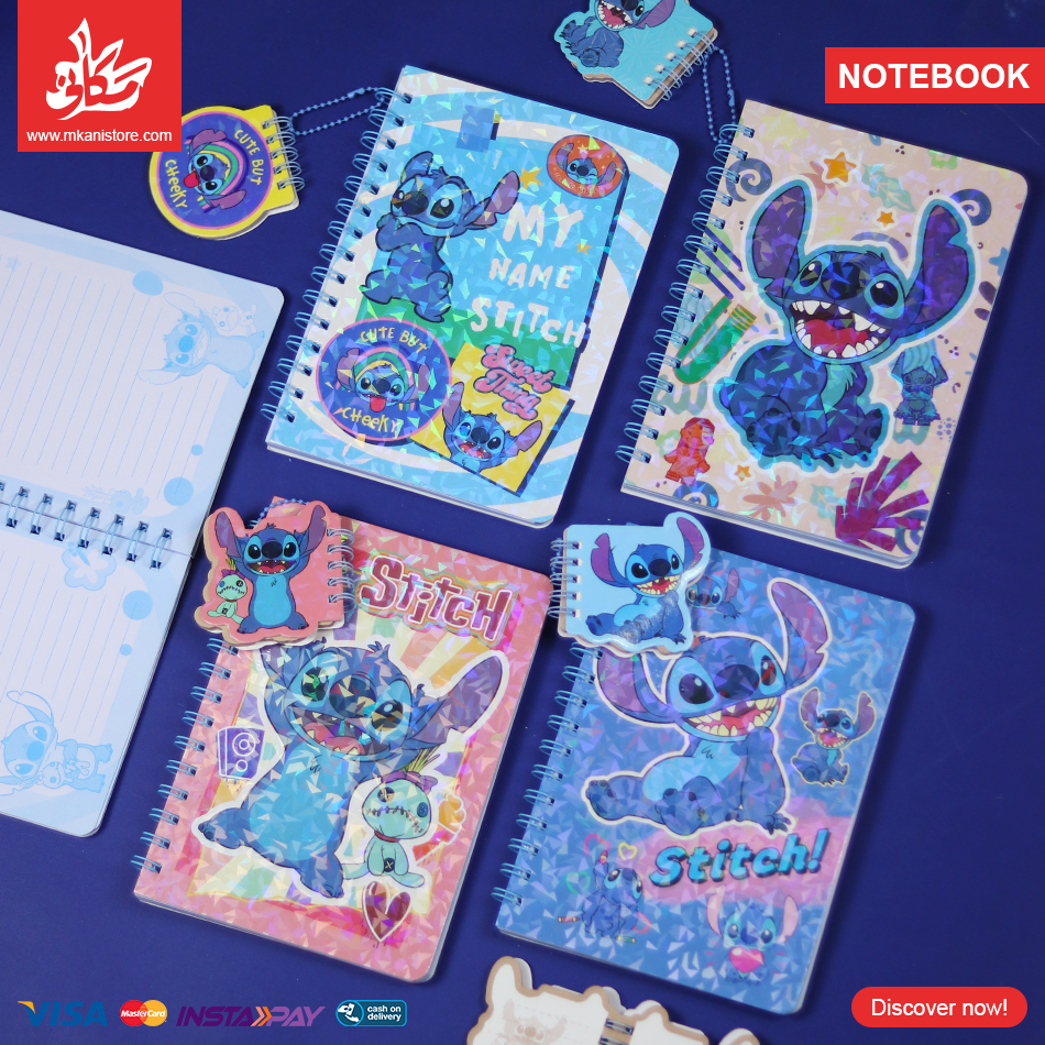 442067 1Pc Random - Wire Notebook with Mini Note - Stitch - الصورة 1