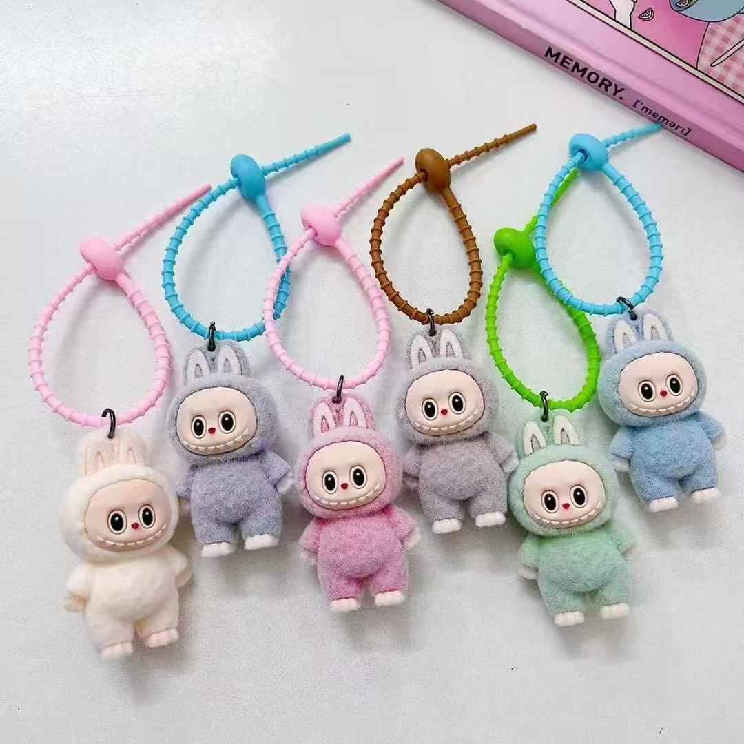 442233 1Pc Random - Silicone Soft Keychain Labubu - الصورة 1