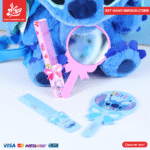⁦1Pc Random - Set Hand Mirror,Comb For Kids - Stitch Blue⁩ - الصورة ⁦2⁩