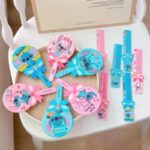 ⁦1Pc Random - Set Hand Mirror,Comb For Kids - Stitch Blue⁩ - الصورة ⁦4⁩