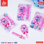 ⁦1Pc Random - Set Hand Mirror,Comb For Kids - Stitch Blue⁩ - الصورة ⁦7⁩