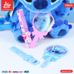 ⁦1Pc Random - Set Hand Mirror,Comb For Kids - Stitch Blue⁩ - الصورة ⁦9⁩