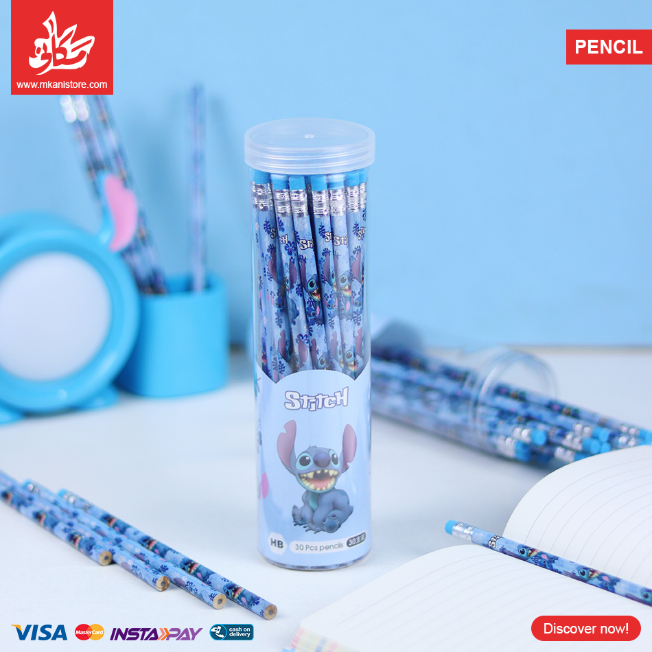 442251 Set of 30 Pcs Eraser Pencil - Stitch Blue - الصورة 1
