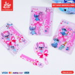 1Pc Random - Set Hand Mirror,Comb For Kids - Stitch Pink