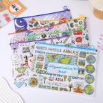 ⁦Set 6pc -  Large Size Zipper File For School Materials⁩ - الصورة ⁦4⁩