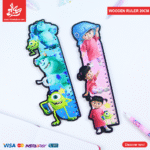 1Pc Random - Wooden Ruler 20cm - Monsters