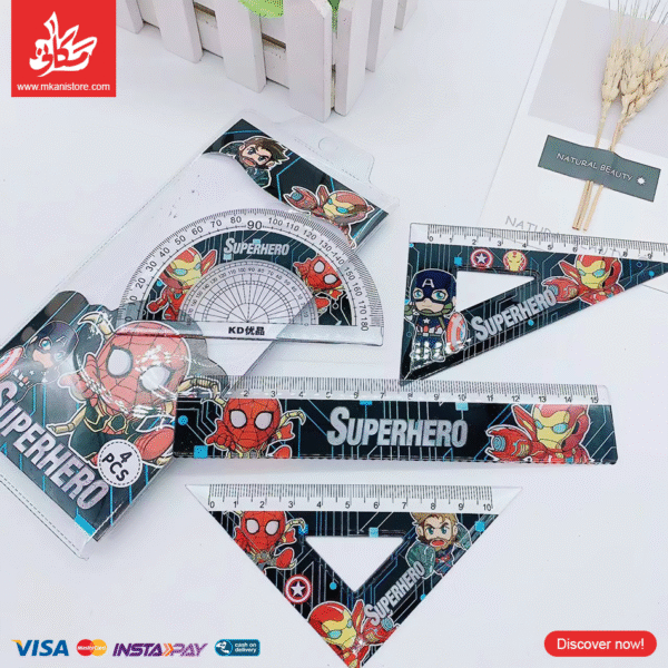 4Pcs Acrylic Ruler Set - Spider Man