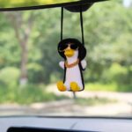 Swinging  Duck Car Hanging Ornament Charm - Necklace