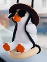 ⁦Swinging Duck Car Hanging Ornament Charm⁩ - الصورة ⁦3⁩